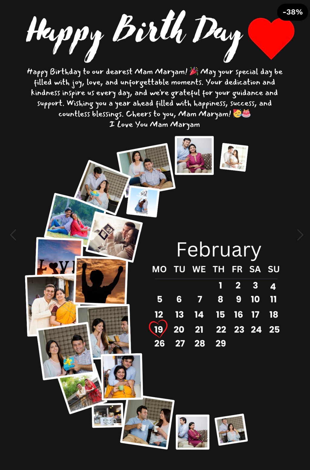 Customize Memory Glimps 8x10”