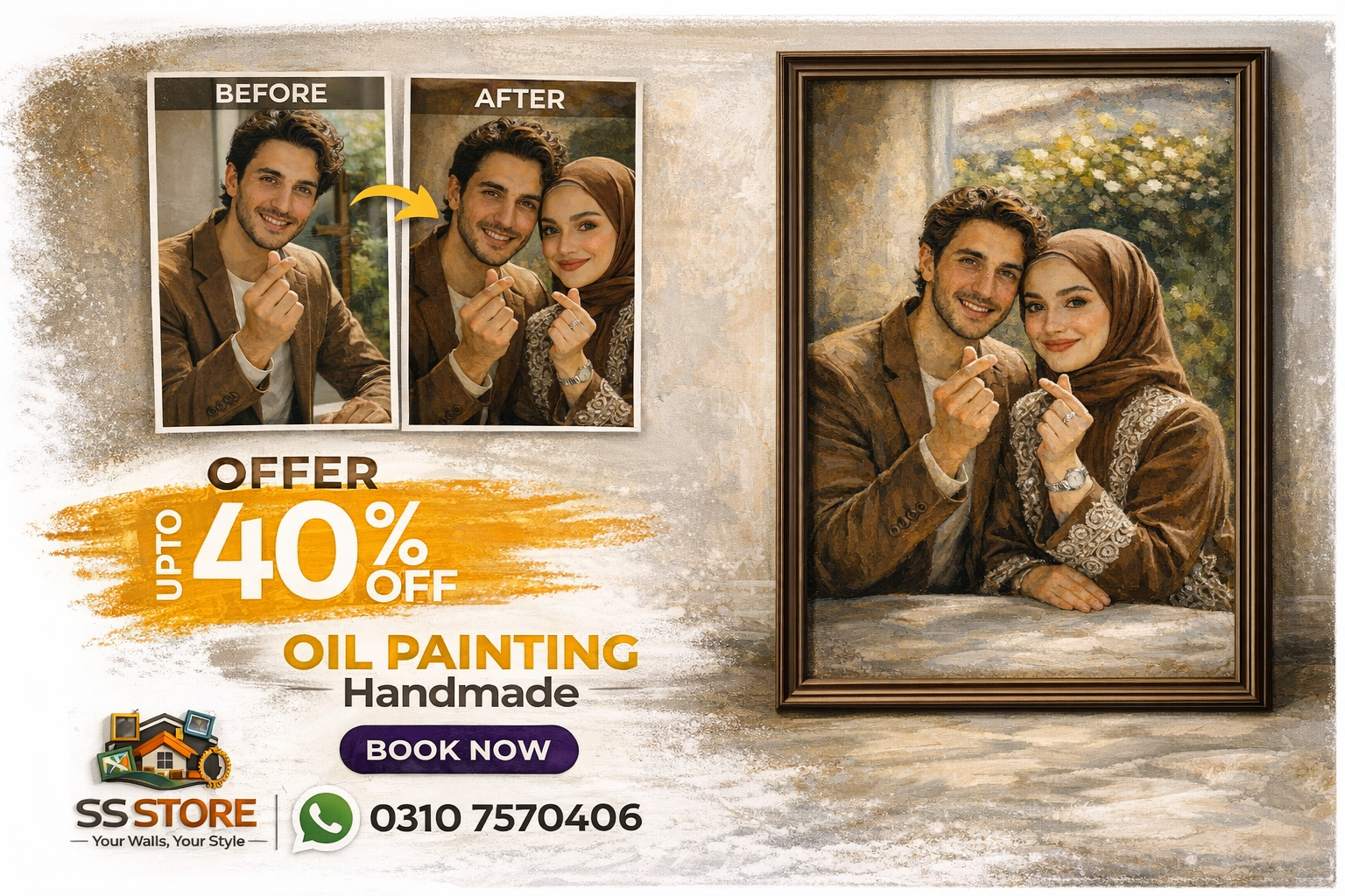 Turn Your Photo Into a Premium Oil Painting✨
Before & After Wall Art for Your Home❤️